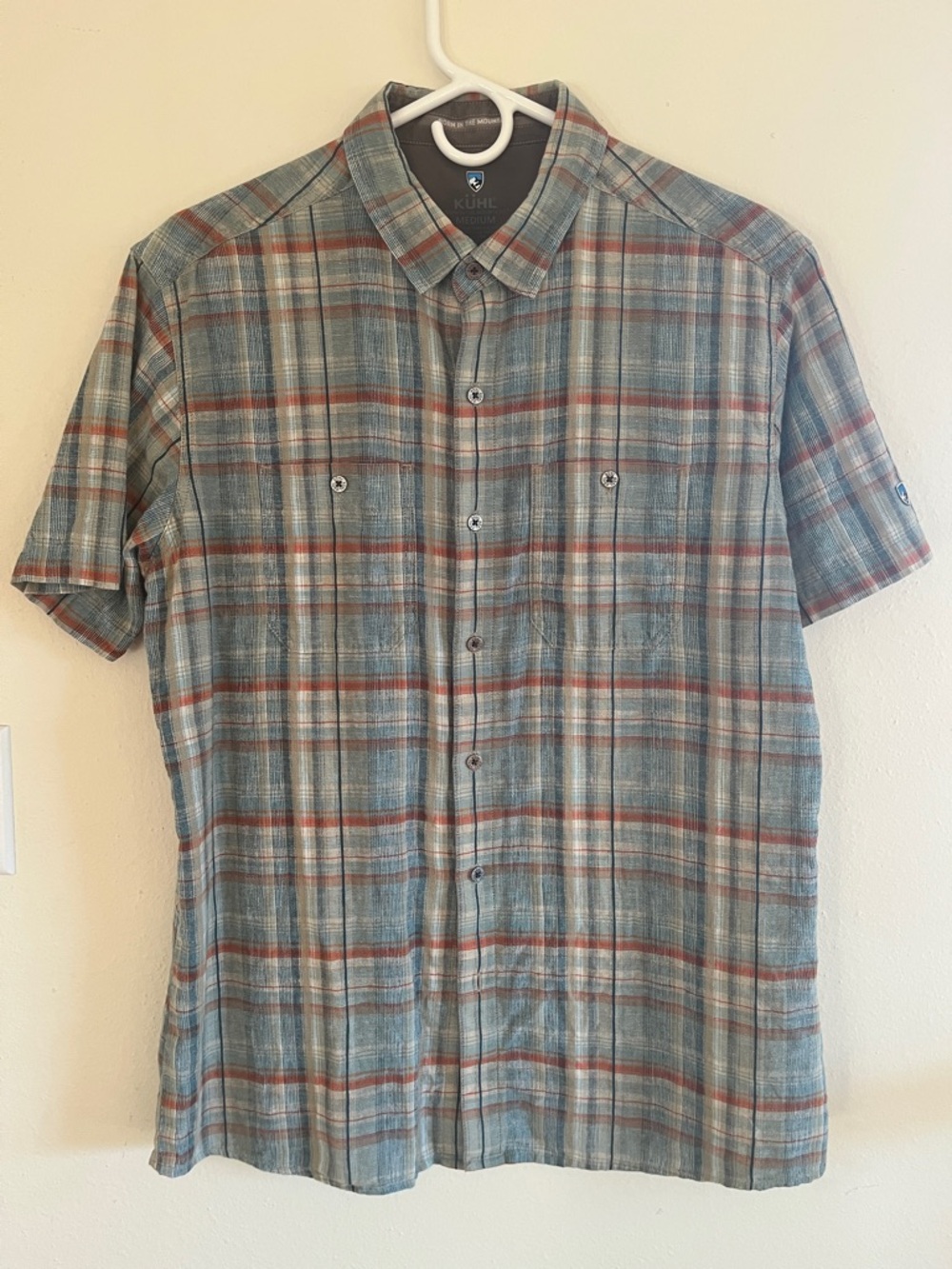 Kuhl Men’s SKORPIO Short-Sleeve Button-Down Shirt - Linen and Cotton